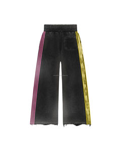 Sweat à capuche vintage personnalisé avec patchs coupés et cousus en détresse, survêtement délavé à l'acide, survêtement pour hommes, vente en gros - Product Image 4