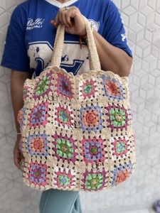 มาใหม่ล่าสุดฤดูร้อนชายหาดฟางกระเป๋าโบฮีเมียนโครเชต์กระเป๋าถือHandmadeผู้หญิงไหล่กระเป๋าหญ้าทะเลสไตล์Macrameกระเป๋า - Product Image 5