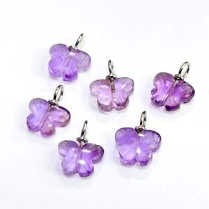 จี้ผีเสื้อพลอยอเมทิสต์สีชมพูธรรมชาติ เงินแท้ 925 แกะสลักด้วยมือ พลอยอเมทิสต์สีชมพูธรรมชาติ สำหรับทำเครื่องประดับ ขายส่ง - Product Image 3