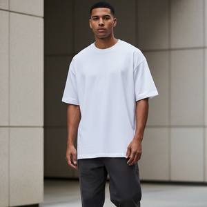 Summer Loose Fit Heavy Fabric Oversized T Shirt Unisex Hip Hop Streetwear Custom Logo Puff Print Plain Gym Workout <b>Tops</b> - Product Image 6