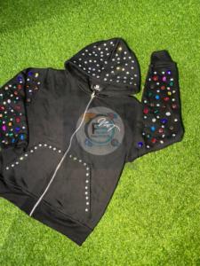 Luxury <b>Rhinestone</b> Zip-Up Hoodie Custom Logo Heavyweight Streetwear Hoodie with Crystal Studs Unisex Hip Hop Y2K Oversized <b>Jacket</b> - Product Image 6