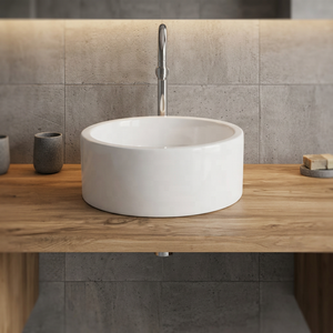 Modern White Round Ceramic Countertop Wash Basin Luxury Bathroom Vessel Sink Art Porcelain Lavabo Bowl - Product Image 5