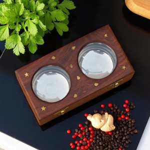 Boîte Masala en bois de manguier avec bol en acier Boîte de rangement d'épices de qualité supérieure faite à la main en bois de bonne qualité - Product Image 6
