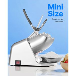 Macchina Elettrica per Granita in Acciaio Inossidabile, Tritaghiaccio da 65 kg con 2 Lame e Coperchio del Contenitore - Product Image 3