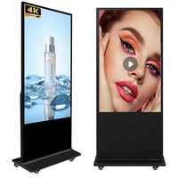 Señalización Digital de Pie para Interiores, Pantalla de 49 Pulgadas, Tótem Táctil Android, Pantallas LCD para Publicidad