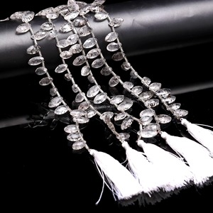 Cuentas de Cuarzo Natural con Diseño de Puntos, Forma Marquise, Precio al por Mayor, 7x12MM 8x13MM, Cuentas de Piedras Preciosas Facetadas con Orificio Lateral, 8 Pulgadas, para Fabricación de Joyería - Product Image 3