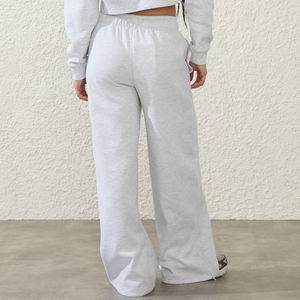 High Quality Custom 320g 50% Cotton 50% Polyester <b>Fleece</b> Fabric Fashion Plain Casual Wide-leg <b>Trouser</b> for <b>Women</b> - Product Image 4