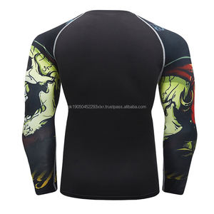 2024 nueva llegada al por mayor hombres Jiujitsu Rashguard Grappling & BJJ MMA Guard Long Compression Gym Gear - Product Image 3