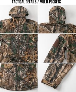 Men's <b>Camo</b> Quiet Hunting <b>Jacket</b> Waterproof Softshell Fleece Lined Camouflage Outdoor Hiking Fishing Coat - Product Image 6
