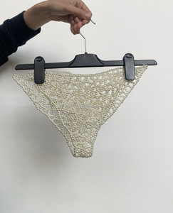 Luxueux dos nu perle licou haut fête prêt perle soutien-gorge avec collier et culotte - Product Image 4