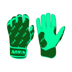 NOFA INDUSTRIES Batting Gloves Black And White Padded <b>Hook</b> And Loop Closure Unisex Adult Training - Product Image 4