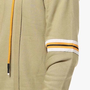 Sweat-shirt à capuche zippé pour homme, kaki uni, en molleton mélangé de coton, style streetwear décontracté, effet délavé - Product Image 6
