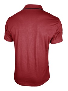 Camiseta Polo de Manga Corta con Logotipo de Marca Bordado, Diseño de Verano para Hombre, de Alta Gama, 100% Algodón, con Bolsillo con Cremallera, Informal, Tejida, Roja - Product Image 3