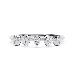 Bague de fiançailles en platine avec diamant taille poire, bijoux classiques pour femmes, diamant blanc naturel certifié GIA - Product Image 1