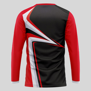 เสื้อเชิ้ตผู้ชายแฟชั่นลำลอง แขนยาว คอกลม ผ้าถัก พิมพ์ลายดิจิตอล โลโก้ด้านหน้า ระบายอากาศได้ดี แห้งเร็ว - Product Image 5