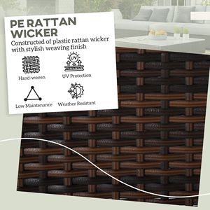 Set di 2 Pouf in Vimini Crema per Esterni con Cuscini e Poggiapiedi in Rattan per Giardino e Bordo Piscina - Product Image 4
