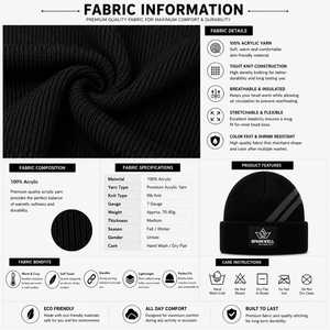 หมวกบีนนี่ไหมพรมอะคริลิคแบบมีขอบพับ ยี่ห้อ SPARKWELL INDUSTRY สำหรับผู้ใหญ่ ขนาด 56-58 ซม.  แบบสวมใส่ได้ทั้งชายและหญิง  ลายแจ็คการ์ด  สำหรับฤดูหนาว ให้ความอบอุ่น สวมใส่สบาย - Product Image 6