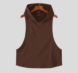Débardeur sans manches pour homme, couleur unie, polyester tricoté, respirant, décontracté, col rond, style sportif - Product Image 2