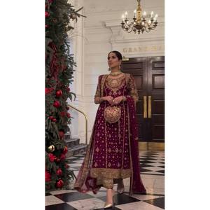 เซต Top-plazzo และ dupatta พร้อมงานเย็บปักถักร้อยขนาดใหญ่ไซส์ XL สำหรับใส่ไปงานปาร์ตี้ - Product Image 3