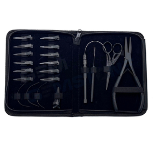 Kit Profesional de Pinzas de Boca Plana de Acero Inoxidable para Extensiones de Cabello |   Juego de Herramientas para Instalación de Micro Anillos - Product Image 1