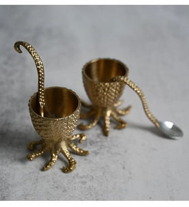 Support à œufs en laiton de bonne qualité avec finition miroir, meilleur grossiste, logo et prix personnalisés, 6 tasses avec plateau, pour table de petit-déjeuner - Product Image 6