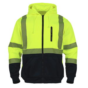 Veste en toile matelassée haute visibilité imperméable de qualité supérieure avec col montant et poches, idéale pour le travail en hiver - Product Image 1