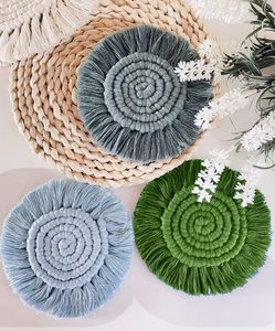 ที่รองแก้วมาคราเม่สุดฮิต, ของตกแต่งโต๊ะกาแฟ, ของขวัญมาคราเม่, สำหรับเพื่อน, ของขวัญขึ้นบ้านใหม่, ของขวัญทำมือ - Product Image 1