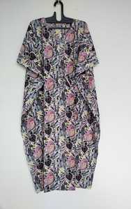 Robe kaftan en coton indien faite à la main, légère, jaune, pour la plage, idéale pour l'été - Product Image 6