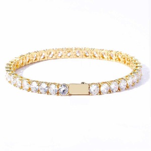 Veromca Joyería al por mayor Pulseras y Brazaletes de Moda para Hombre, Cadena de Tenis de Una Sola Hilera con Zirconia y Cierre de Resorte, Estilo Hip Hop de Marca de Tendencia - Product Image 2