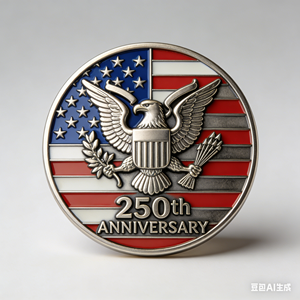 Moneda de metal con grabado CNC 3D de Águila de EE. UU., insignia de recuerdo de esmalte suave, logotipo personalizable, moneda de desafío del 250 aniversario de América - Product Image 3