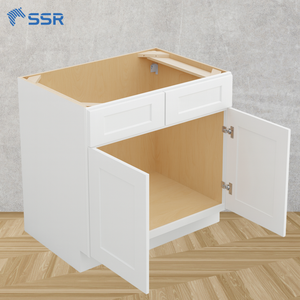 SSR VINA SB33-SB42 Solid Wood White Sink Base Cabinets-Eco-Friendly Modern Design Ready to Ship Customizable Project Solutions - Product Image 1