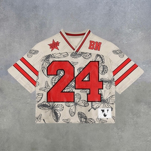 Camiseta de Fútbol de Malla Transpirable, Ligera, con Nombre del Equipo Personalizado en la Parte Delantera, Cuello en V, Uniforme Deportivo - Product Image 6