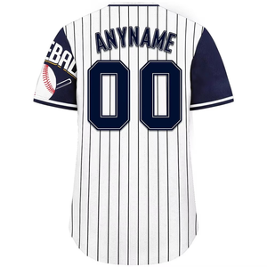 Maillot de baseball rayé pour homme, personnalisé, imprimé numériquement, style rétro, avec logo brodé et numéro, pour uniforme de softball vierge en gros - Product Image 3