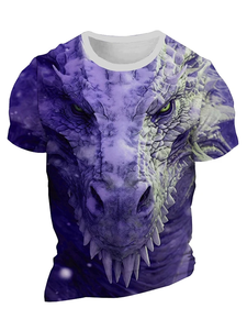 T-shirt homme imprimé dragon 3D, été, décontracté, streetwear, manches courtes, sport, mode urbaine. - Product Image 2