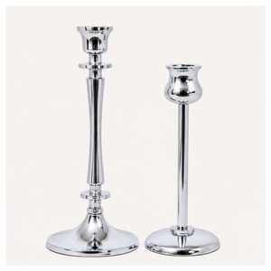 Luxury <b>Silver</b> Metal Taper Candle Holder Set Elegant Tall <b>Candlestick</b> Stand for Wedding Centerpieces Modern Minimalist Dining - Product Image 3