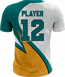 Maillot personnalisé de haute qualité en mélange polyester/coton tricoté, imprimé par sublimation, col rond, coupe classique, unisexe, avec nom d'équipe - Product Image 2