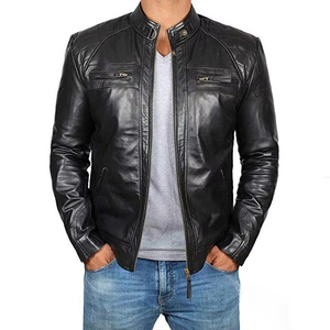 Men's Premium <b>Leather</b> <b>Jacket</b> with Modern Fashion Design Comfortable Wearing Experience Wind Resistant Style and <b>Long</b> Lasting - Product Image 2