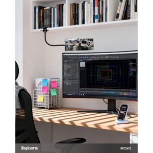 Specchio di Sicurezza Regolabile con Clip 17x7,5 cm Grandangolare per Privacy sul Retrofondo di Scrivanie e Cubicoli da Ufficio 1 Pezzo - Product Image 3