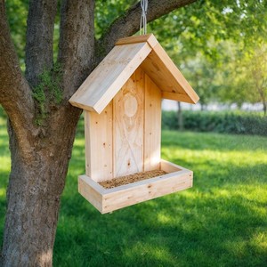 Mangeoire à oiseaux moderne en bois de teck à plusieurs niveaux - Fabrication artisanale en gros - Product Image 5