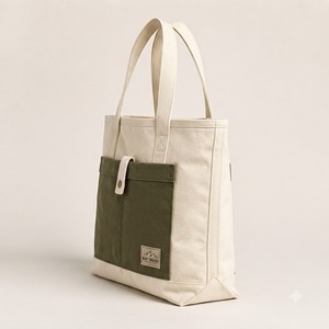 Sac fourre-tout en toile de jute vert olive avec poche avant, écologique, grande capacité, fermeture éclair, double sangle en coton renforcée, pour le shopping - Product Image 5