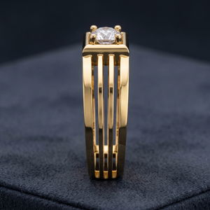 Anillo de Compromiso Solitario de Oro Amarillo para Hombre con Diamante Cultivado en Laboratorio |   Anillo de Boda con Corte Brillante VS1 Certificado por IGI |   OEM/ODM Rodio de 14 Quilates - Product Image 2