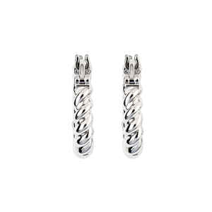 womens 18mm sterling silver 925 hoop <b>earrings</b> bohemian style silver plated polished round loops elegant anniversary gift wire - Product Image 3
