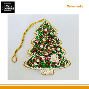 ต้นคริสต์มาสขนาดใหญ่สูง 9 ซม. ประดับลูกปัดปักลายสวยงาม พร้อมเครื่องประดับแขวนตกแต่งบ้านในราคาสุดคุ้ม - Product Image 2