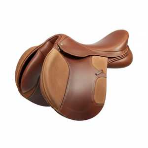 Silla de montar inglesa para doma clásica de Real International Saddlery, de cuero vacuno suave, equipo de equitación para carreras. - Product Image 1