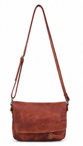 Gravs Vintage Genuine <b>Leather</b> Bohemian Fashion Lady Messenger Crossbody <b>Bag</b> <b>Soft</b> Shoulder Single Adjustable Strap Button Closure - Product Image 4