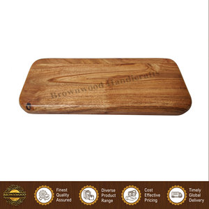 Plateau rectangulaire en bois d'acacia massif, finition bois naturel, design moderne, fait main, à prix bas, pour usages multiples - Product Image 3