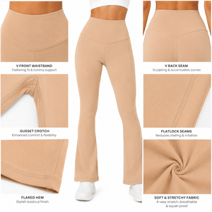 High Waist Yoga <b>Flare</b> Pants One Piece Yoga Pants Hip Lifting Sports Tights <b>Leggings</b> - Product Image 5