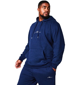 Conjunto de 2 piezas de Sudadera con capucha para hombre, jersey con logotipo bordado personalizado, talla grande, 380 gsm, chándal - Product Image 1