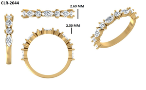 Bague de fiançailles et de mariage de luxe en or jaune massif 14 carats avec moissanite taille marquise 1 carat couleur D VVS, sertie à griffes, demi-éternité, cadeau d'anniversaire - Product Image 6