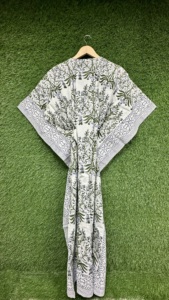 ชุดกะฟตันผ้าฝ้ายทำมือ |   เดรสแม็กซี่พิมพ์ลายดอกไม้สำหรับผู้หญิง |   เสื้อคลุมคอวี |   ทรงหลวม |   ชุดคาฟตันแสนสบายสำหรับผู้หญิง - Product Image 4